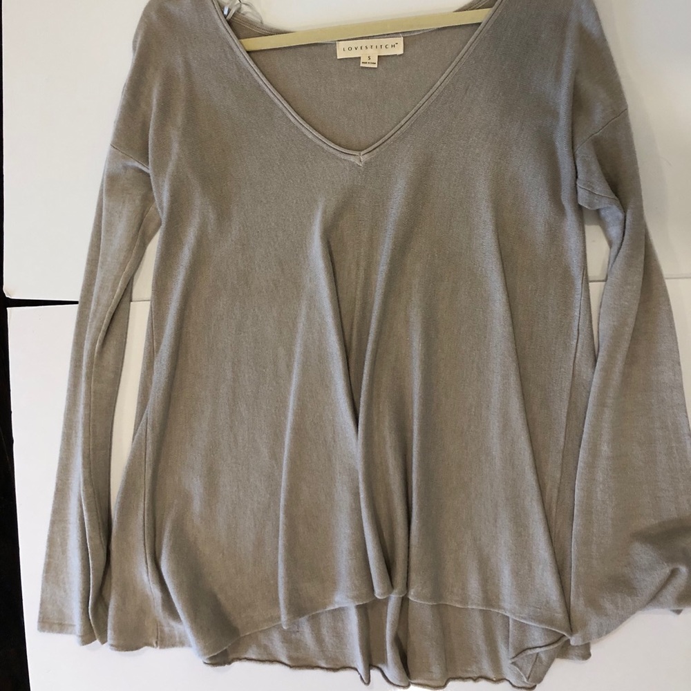 Bell Sleeve V-Neck Sweater Tunic